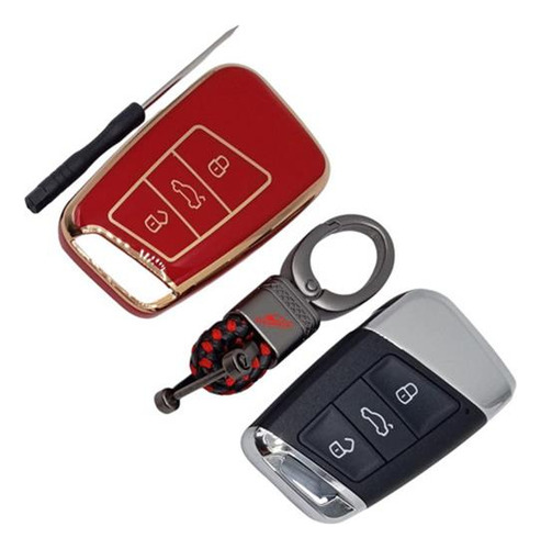 Funda Llave Vw Tiguan Nivus Tcross Taos Virtus Jetta A7 Tpu