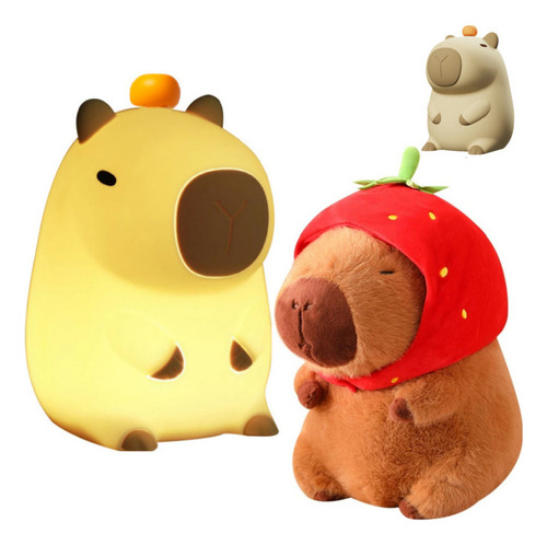 Axw Capybara Night Light + Capibara De Peluche Con Forma De