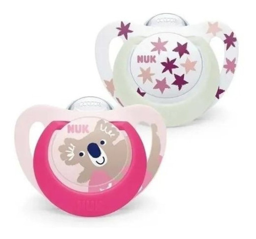 Chupete Nuk Star 6-18m Luminoso Silicona Anatomico X2