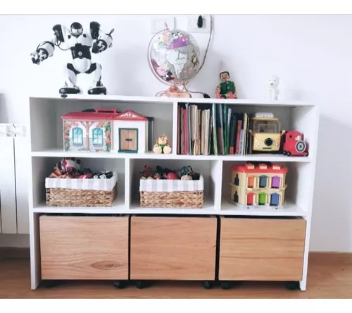 Mueble Juguetero Organizador Infantil Cubos Ruedas Estantes