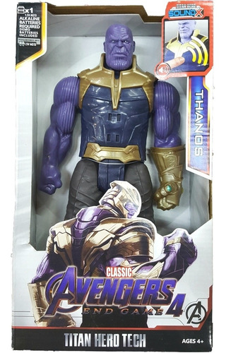 Boneco Thanos 30cm Grande Articulado Com Sons E Luzes Mega