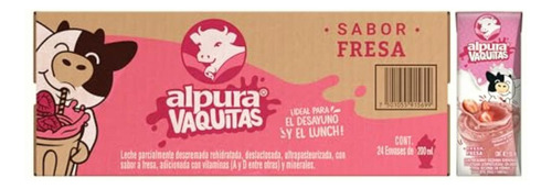 Alpura Vaquitas Sabor Fresa Leche Entera 100% De Vaca