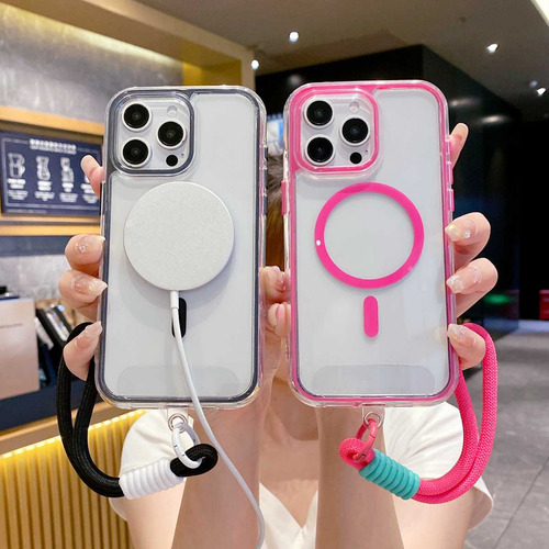 Funda Magsafe Con Cuerda De Mano Para iPhone 11, 12, 13, 14, 15, 16, 17 Pro Max, 14plus, 15plus, 16plus, A Prueba De Golpes