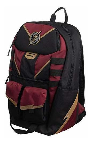 Flash Dc Comic Book Superhero Laptop Maroon & Black Backpack