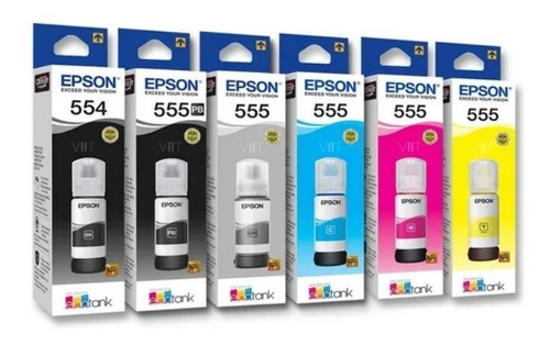 Pack 6 Tintas Epson Original T555 L8180 L8160 Damos Factura