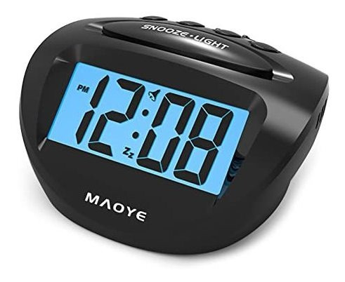 Maoye Reloj Despertador Digital Portatil Luz De Fondo Azul