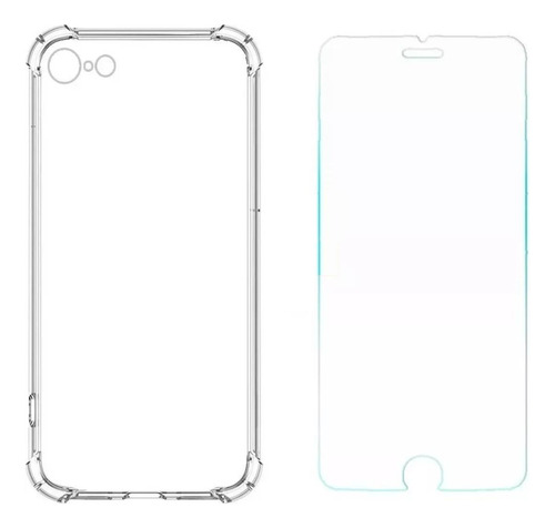 Pack Carcasa Transparente + Mica Vidrio iPhone SE 2020