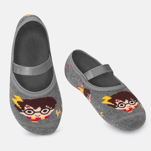 Meia Sapatilha Infantil Puket Harry Potter Cinza 010403215