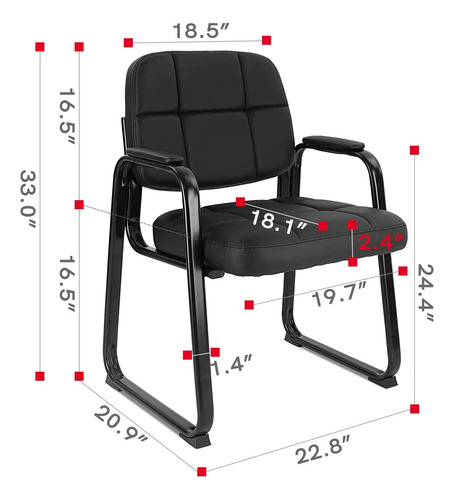 Silla De Invitados De Sala De Espera Con Reposabrazos Negro