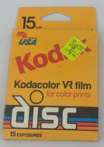 Kodak Pelicula Disc, Kodacolor, Vr 15 Exp.