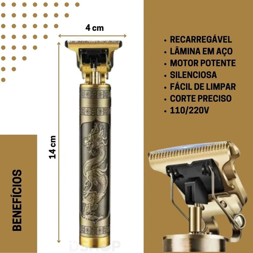 Cortador Shaver Wahl Kemei Detailer BM-C11 Dourado-escuro