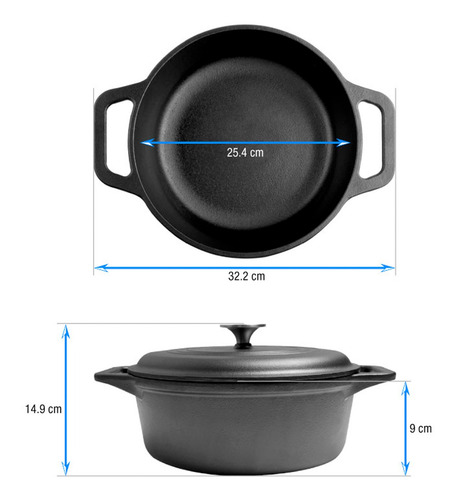 Imagen 2 de 7 de Olla De Hierro Esmaltado Vítreo 3.8 Litros Victoria Oferta