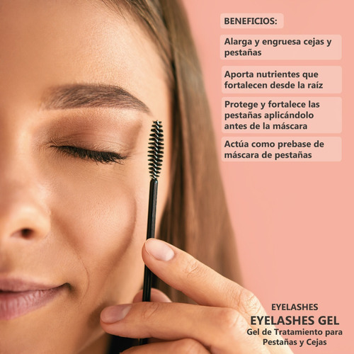 Imagen 3 de 9 de Gel Crecimiento Pestañas Y Cejas Alargador Engrosador Brillo
