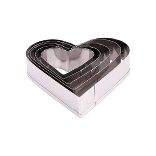 Set Cortantes Acero Inoxidable Galletitas Corazones