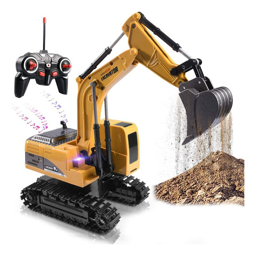 Camión Mini Excavadora Rc Con Pala Metálica Y Control