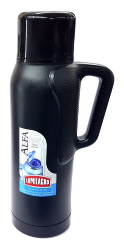 Termo Lumilagro Alfa de vidrio 1L negro