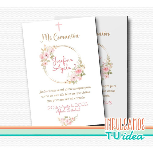 Estampita Comunión Nena Josefina Imprimible