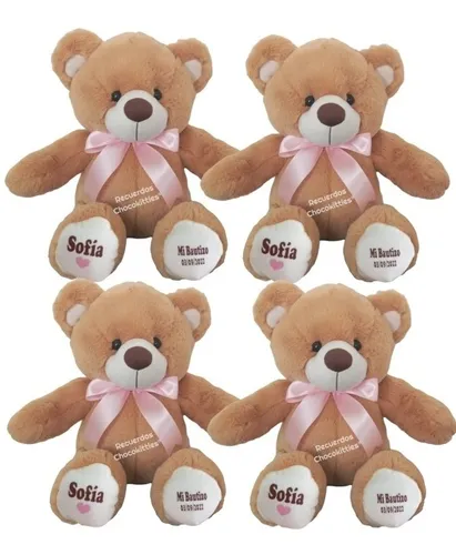 Osos Personalizados Recuerdos Peluches 40cm Bautizo Baby