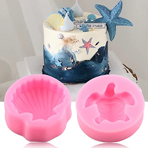 Mujiang Sea Turtle Silicone Molds Seashell Fondant Mold Star
