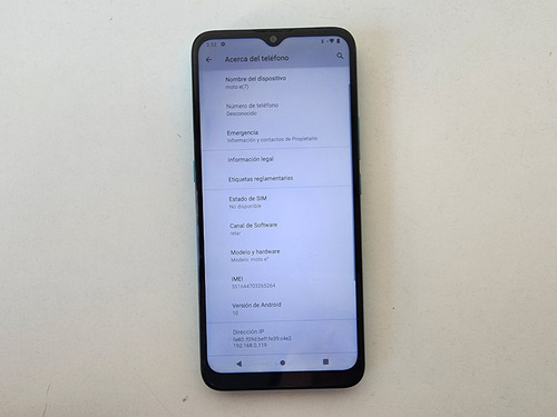 Moto E7 32 Gb Azul Aqua 2 Gb Ram Sin Accesorios