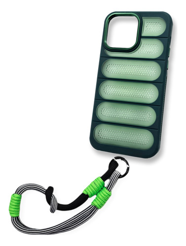 Funda Para Iphone 15 Pro Max Con Correa + Mica + Envio Gb07 Gris Oscuro