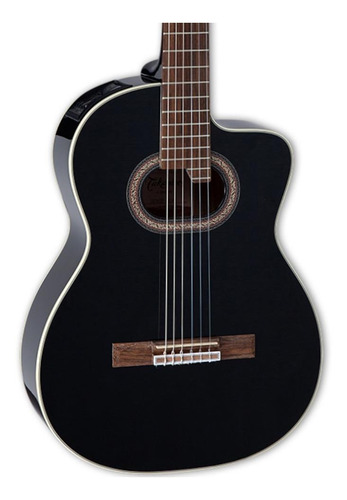 Imagem 3 de 3 de Violão clássico Takamine GC6CE para destros preta natural gloss
