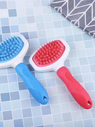 Cepillo Masaje Silicona Para Perros Gatos Pelo Largo Y Corto