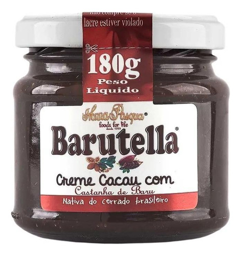 Barutella 180g - Creme De Cacau Com Castanha De Baru