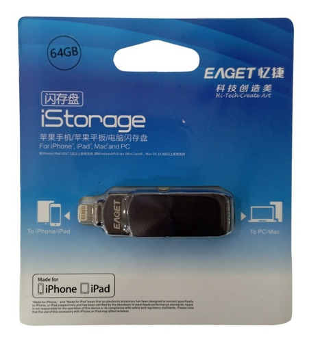 Pendrive Otg - Lightning iPhone 64gb Eaget Usb 3.0
