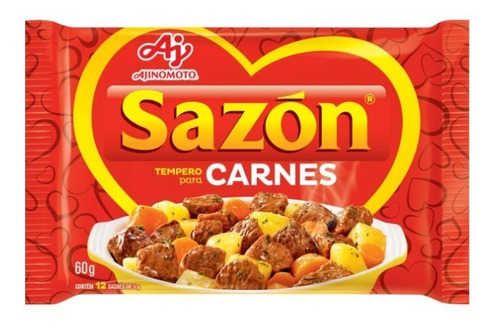 Tempero Sazón Carnes 60g - Condimento Para Carnes - Brasil