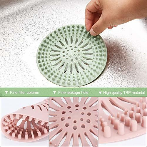 Imagen 5 de 5 de Pack De 5 Tapones De Silicona Para Desagüe De Ducha Antipel