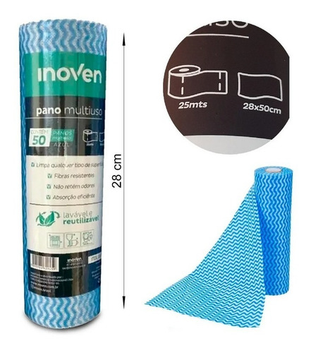Pano Multiuso Perflex 28cmx50cm - 50 Unidades Cor Verde
