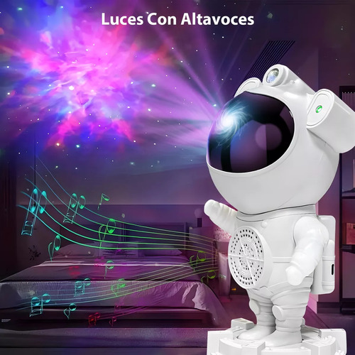 Astronauta Proyector Led/ga-laxia Lampara Blue-tooth Blanco