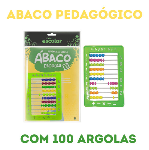 Abaco Aprenda Em Casa 100 Argolas + Livro Com Atividades