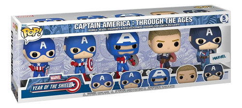 Funko Pop Capitán América A Través De Las Edades. Pack 5 Pz.