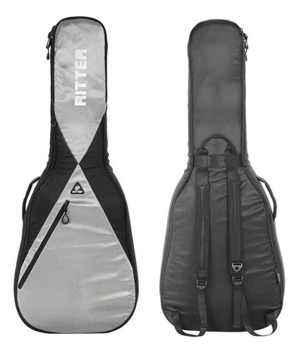 Funda Para Guitarra Clásica Criolla Ritter Rgp5-c Colores Color Negro/gris