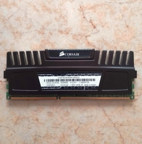 Imagen 2 de 3 de Memoria Ram Corsair Vengeance 4gb De 1600 Mhz Ddr3