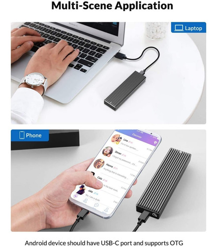 Cofre Ssd M.2 Pcie Nvme 10gbps Aluminio Usb-3 Y Usb-c Orico