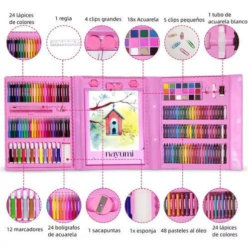 Set 208 Lápices Para Dibujo Malubero De Colores Plumas De Acuarela Crayón