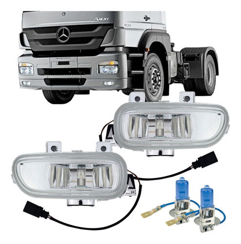 Par Farol Auxiliar Mercedes Axor 2005/2019 Neblina + Lâmpada