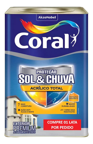 Tinta Coral Sol E Chuva Acrílico Total 16l Lugar De Afeto