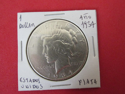 Moneda 1 Dollar Peace De Plata Estados Unidos Año 1934