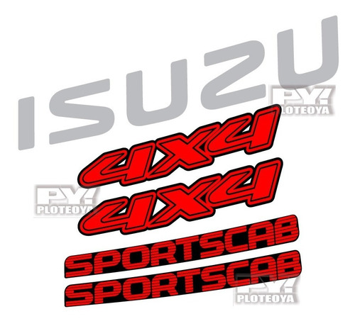 5 Calcos Isuzu + Sportscab + 4x4 - Porton  Ploteoya