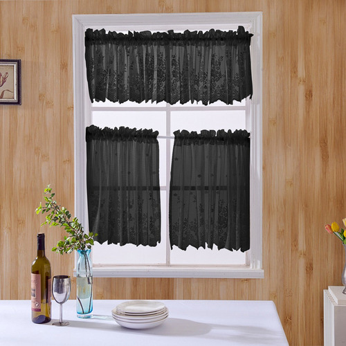 A I Cortina Bordada Pequeña Para Ventana De Cocina,