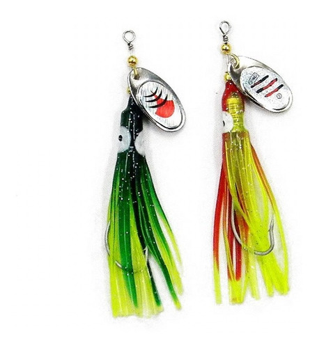 Señuelos Pesca Blandos Spinner Pulpo Calamar Cuchara X 2