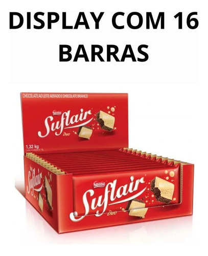 Chocolate Nestlé Suflair Duo Display Com 16 Barras De 80g
