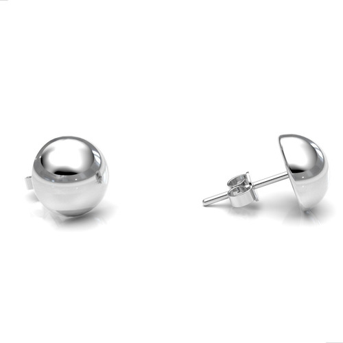 Imagen 2 de 10 de Broquel De Plata .925 Media Bola De 10mm Para Mujer Agálea