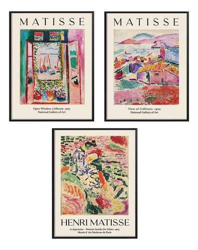 Set 3 Piezas Poster Vista Paisaje Henri Matisse Sala 80x60