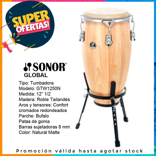 Conga Sonor Global Gcw1250n  Aro Confrt + Soporte Envio