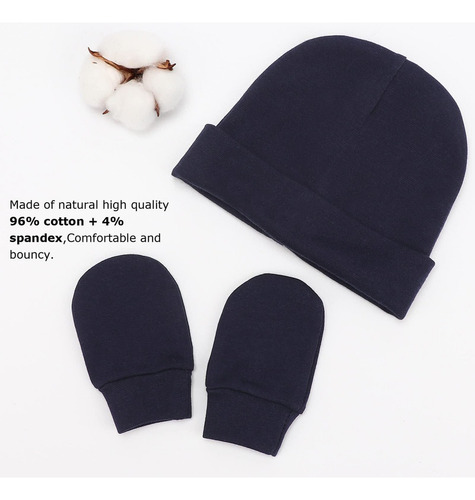 Rx Juego De Gorros Y Manoplas Para Bebé Gorro De Algodón